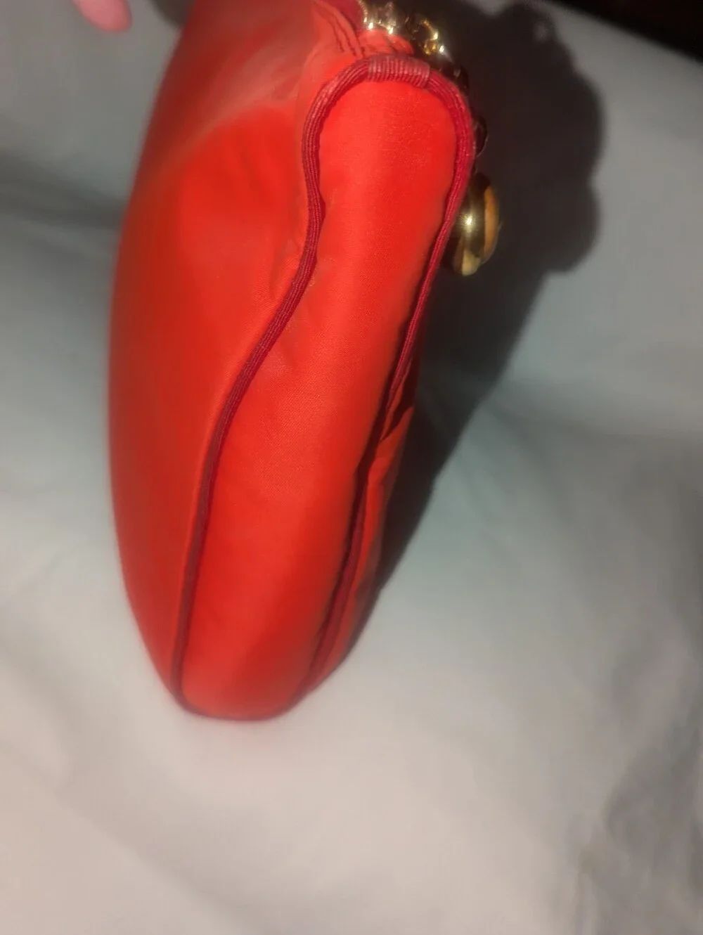 Fendi Vintage SAS Roma Red Zip Cosmetic Pouch Made In Italy